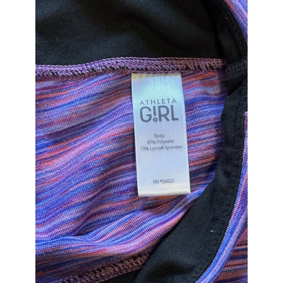 Athleta Girl Purple Blue Pink Ombre Tie Dye Watercolor Leggings Large 12 Preppy‎ - Picture 7 of 11